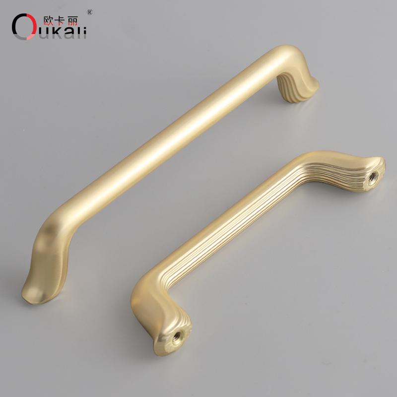 Oukali Modern Simple Furniture Cabinet Handle Kitchen Drawer Cupboard Zinc Black 128mm Pulls Handles