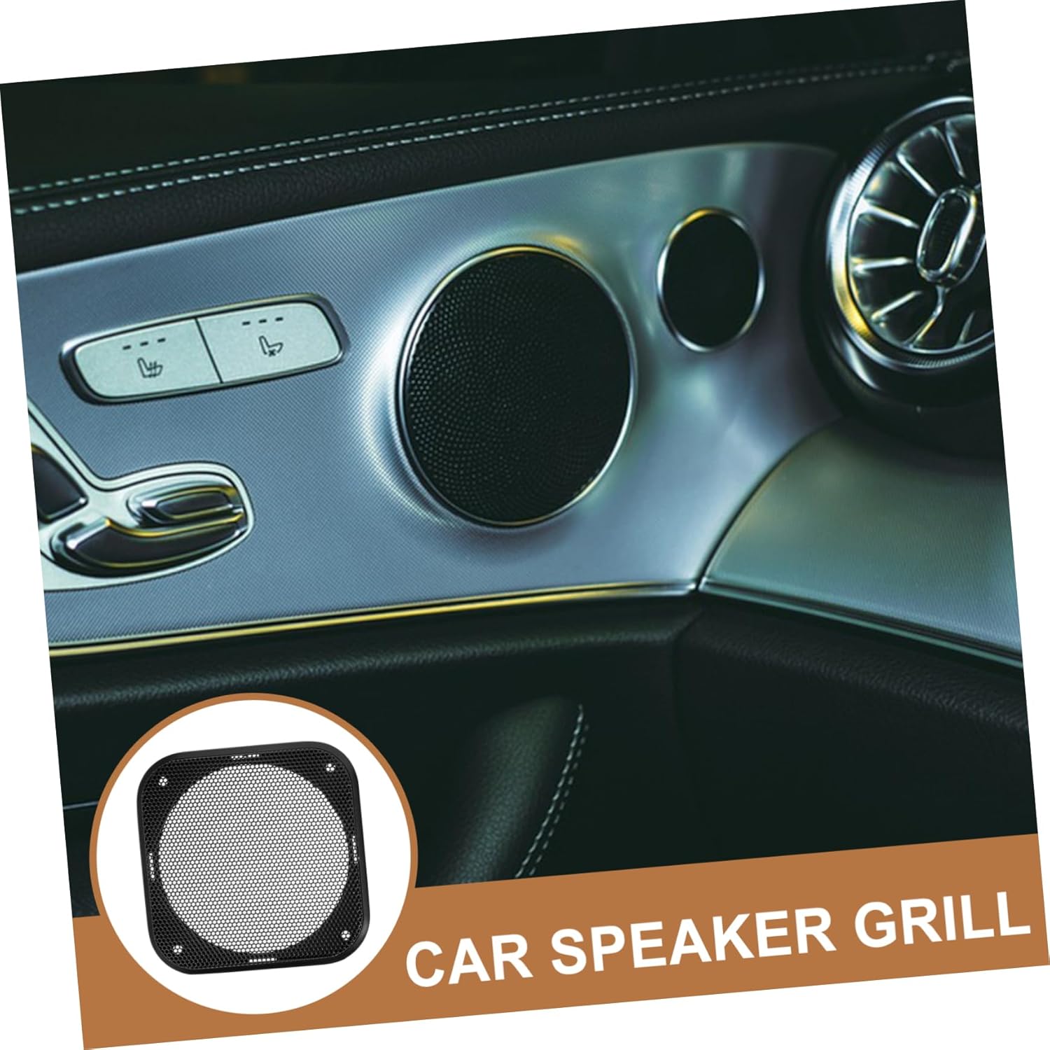 2pcs Speaker Grille Car Accessories Speakers Metal Subwoofer Speaker Grills Subwoofer Mesh Speaker Waffle Protector Guards Subwoofer Grill Plastic
