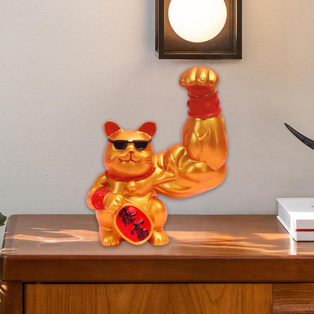 Glückskatze Figur - Charmante Tierskulptur für Heimdekoration