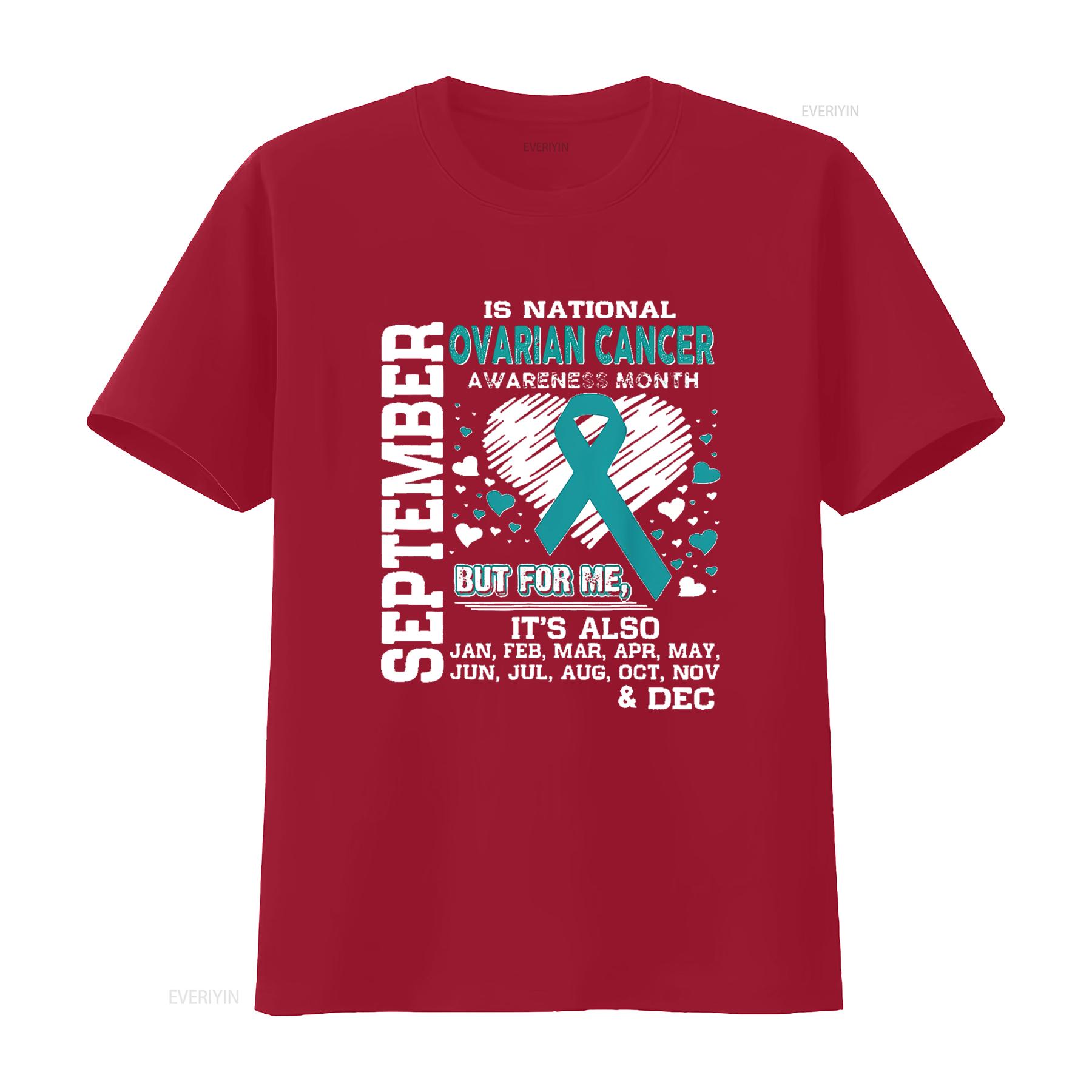 Женская футболка Сентябрь - Национальный месяц осведомленности о раке яичников T Черный винтажный стиранный топ для повседневной носки Мягкий уличный стиль S