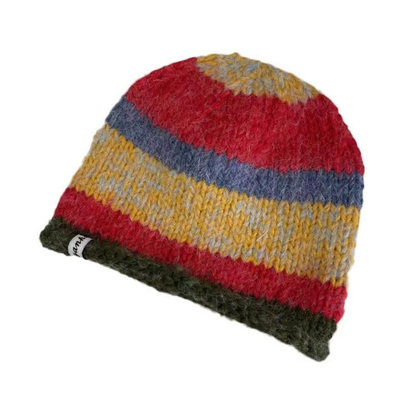 Traveling Bucket Hat Crochet Striped Plush Fisherman Hat for Y2K Girls Shopping