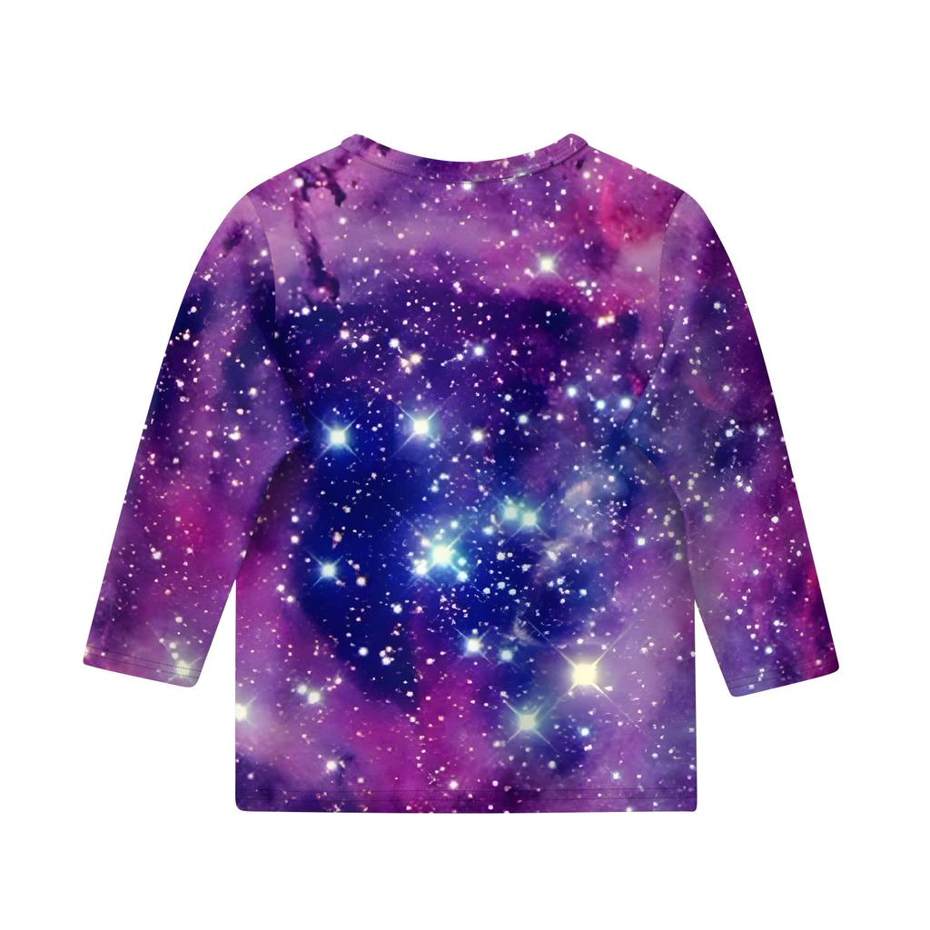 Bedruckte Oberteile für junge Mädchen von 5–16 Jahren, Rundhalsausschnitt, 3/4-Ärmel, T-Shirts, trendige Oberteile, Outfit-T-Shirts