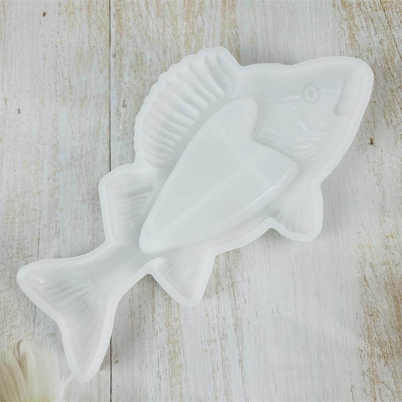 Fish Storage Tray Silicone Mold Jewelry Display Dish Epoxys Resins Molds Fish Shaped Coaster Candle Cup Gypsum Plasters DIY