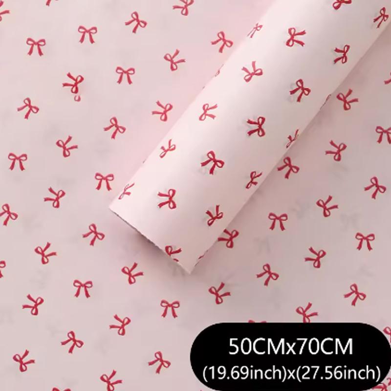 20sheets 50x70cm Bow Tissue Parper Printed Flowers Wrapping Floral Paper Packaging PaperKnot Ins Korean Gift Rose Packing Parper