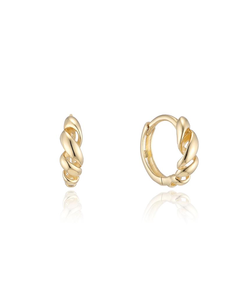 Lloyd Balloon Twist 10K Gold One-Touch Hoop Earrings Lotp3015T