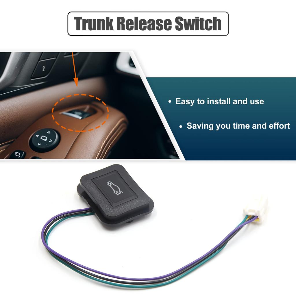 Uxcell Trunk Release Switch Plastic Automotive Rear Trunk Lid Release Opener Button Assembly 3-Terminal