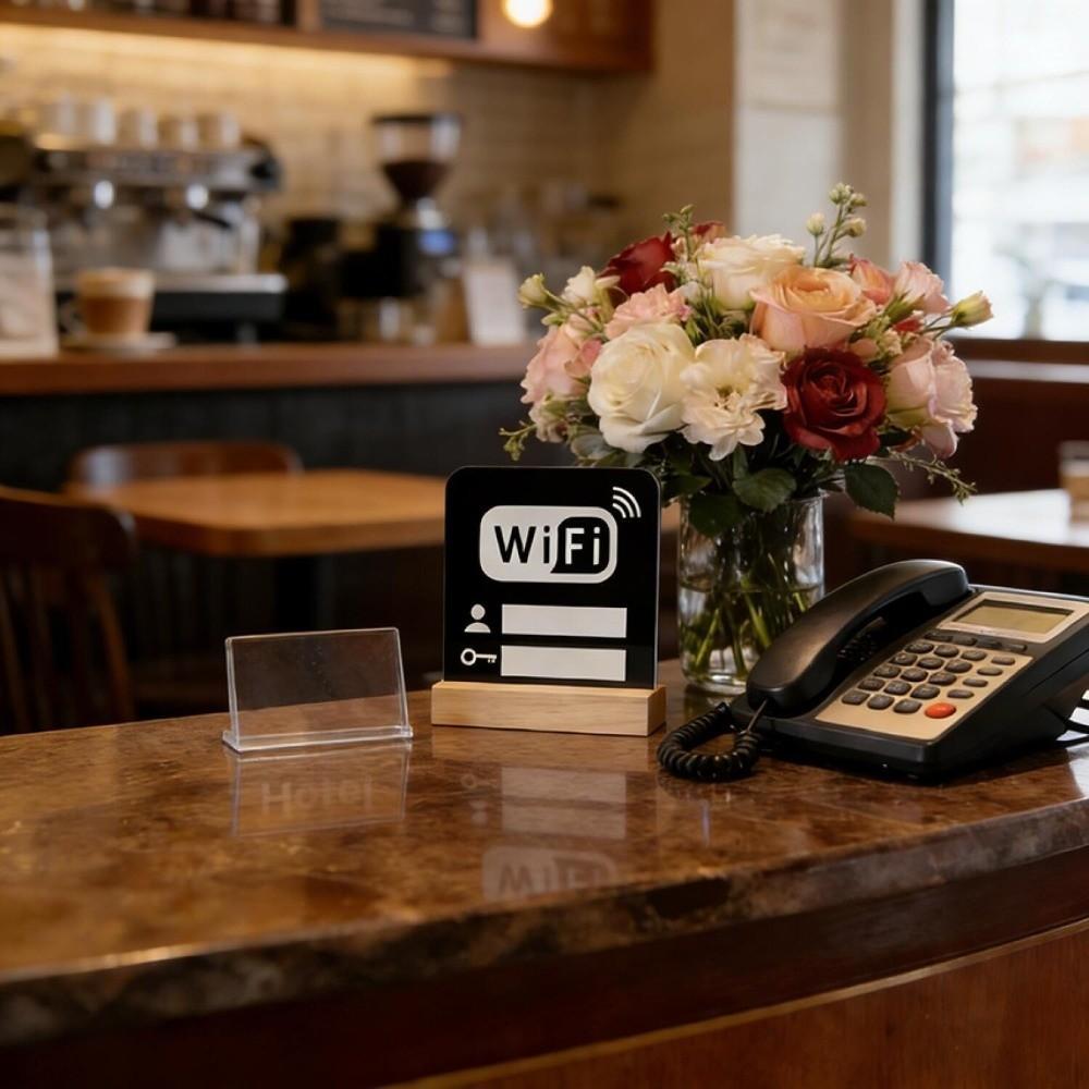 Modern Style Acrylic Mirror WiFi Sign Acrylic WiFi Sign Notice Board Handwriting WiFi Password