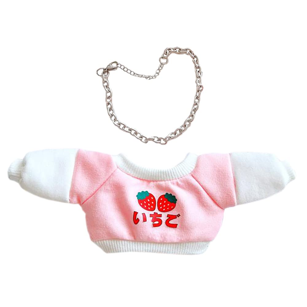 

niannyyhouse 20cm Plush Doll Clothes: Loose Fit Long Sleeve SweatshirtHoodie with Accessories, Cotton Doll, Interchangeable (Pink)