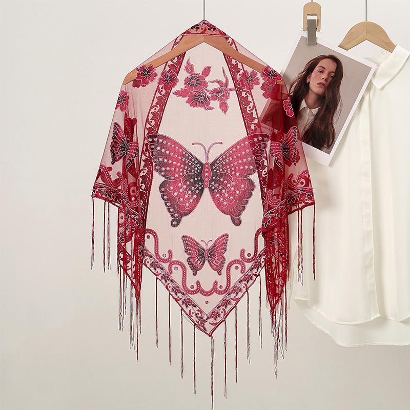 Women Hijab Wrap Shawl Flower Lace Scarves Lady Fashion Wedding Headscarves Female Spring Summer Photo Props Accessories