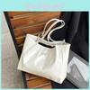 Color Simple Solid Bow Decoration Large Capacity Women Casual Tote Bag For Daily