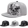 2025 New Fashion Lion Embroidered Flat Brimmed Hat Men's Casual Hip Hop Hat Women's Outdoor Sports Decorative Hat Sunshade Hat