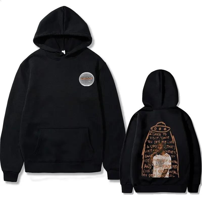 Mens Hooded Cotton Blend Sweatshirt With Printed Design Regular Fit Casual Wear