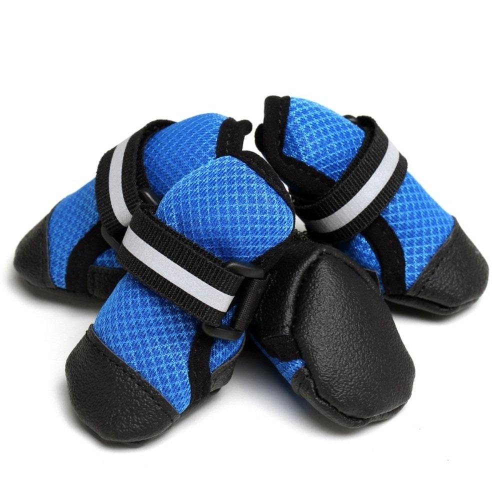 4 pcs/set Breathable Pet Shoe Cover Soft Sole Dog Walking Boots Dog Mesh Shoes  Running Activities