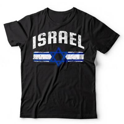 T-shirt Bandiera Stemma Stella di David Israele 100% Cotone Girocollo Manica Corta Estiva Casual da Uomo Streetwear