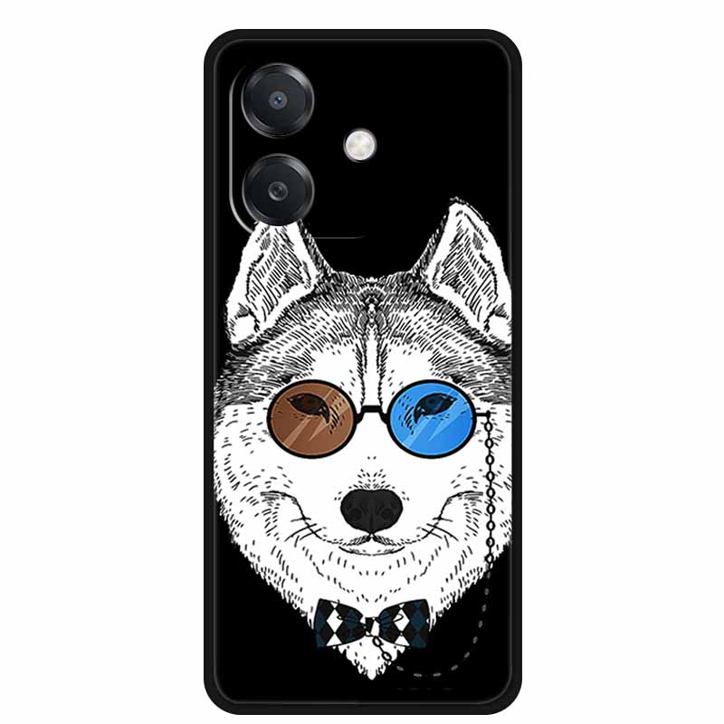 Para OPPO A3 / A3x 5G Funda 6.67" Funda Negra Silicona Suave Funda para Teléfono Para OPPO A3x A3 5G Funda Trasera A 3x A 3 x A3 x Dibujos Animados