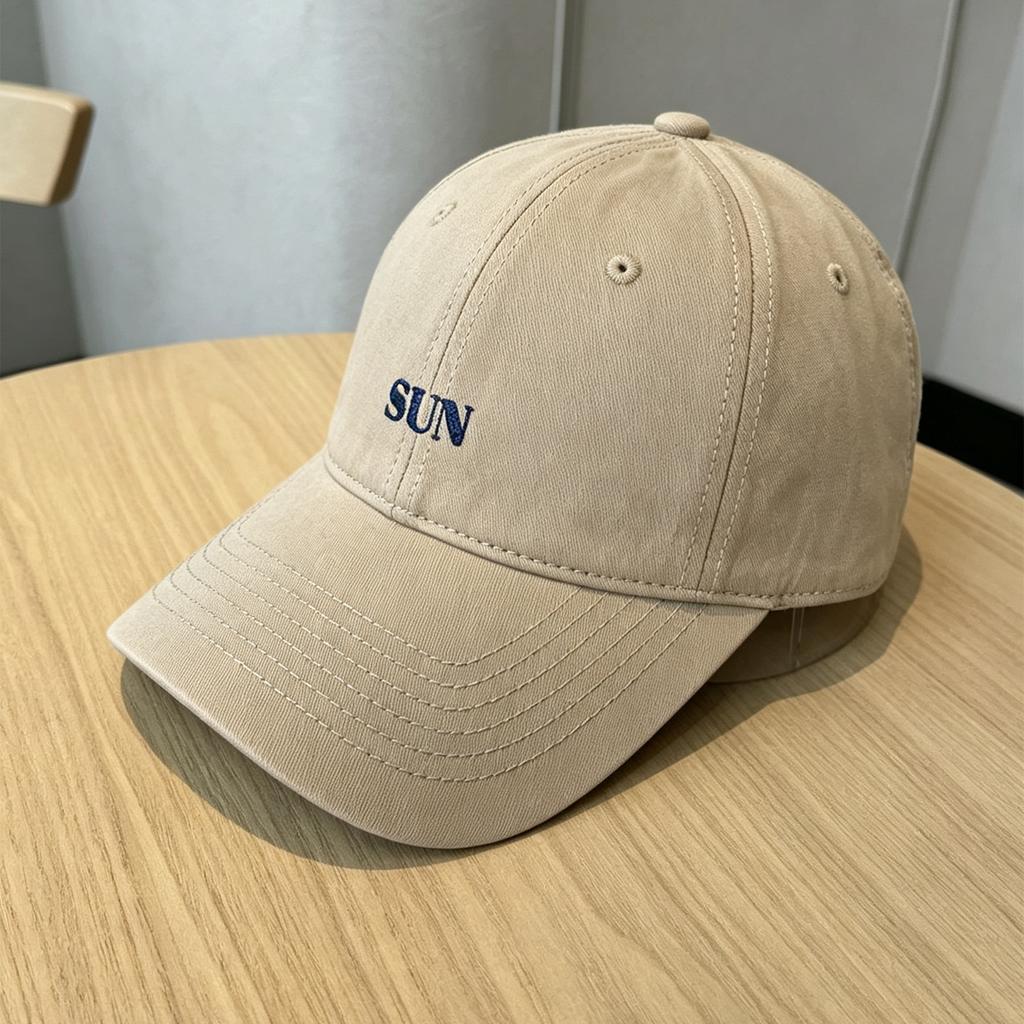 Minimalist Style Letter Embroidery Versatile Soft Top Baseball Cap Casual Japanese and Korean Style Embroidery Cap Men's and Women's Models