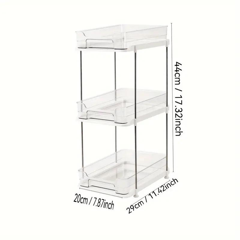 A 2-Tier Multi-Purpose Bathroom Cabinet Organizer, Pull Out Under Sink Storage Shelf Pantry Organization Kitchen Storage Shelf Set