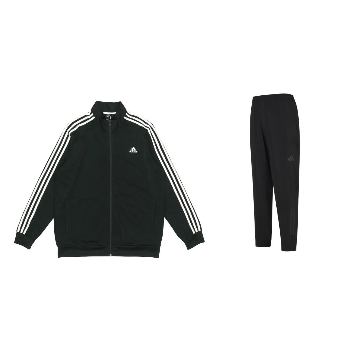 

Adidas Striped Retro Stand Collar Jacket Comfortable Outdoor Artsy Long Pants Casual Sports Suit Men suit Black H46099+CG1506_20240902143518 S