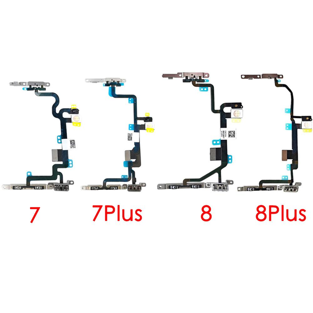 Volume Button Silent Switch Flex Cable For iPhone 6 6P 6s 7 7P 8 Plus X XR XS Xs Max Replacement With Brackets Preinstalled