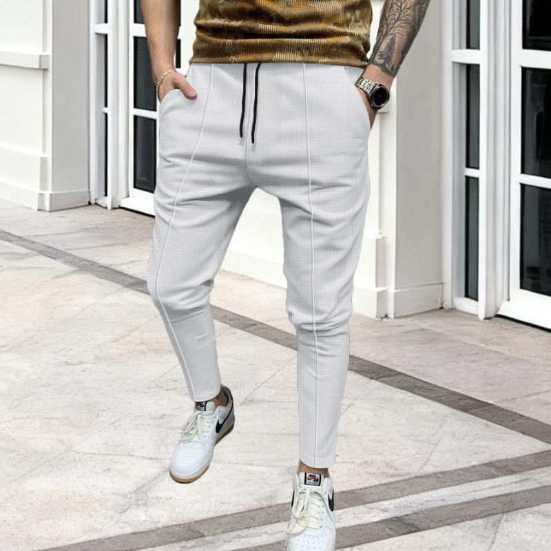 New Straight Solid Color Waffle Sports Comfortable Casual Trousers
