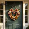 Halloween Wall Decor Flower Skull Pumpkin Wreath Door Decorations Heart Shape Welcome Hanging Sign Happy Front Reusable Decoration Hanger