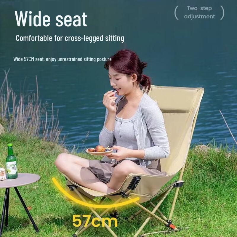 ZISIZ Outdoor Adjustable High-Back Folding Moon Chair