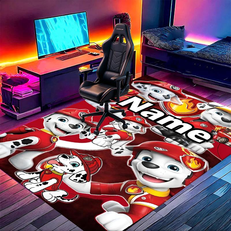 Custom Name Personalized PAW Patrol Print Carpet, Versatile Home Decor Rug, for Playroom, Apartment, Balcony, Entryway, Hallway Gift