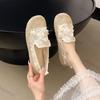 Women's Casual Shoes Summer 2025 New Round Toe Breathable Comfortable Flats  Fashion Weave Lightweight Slip On Vulcanized Shoes