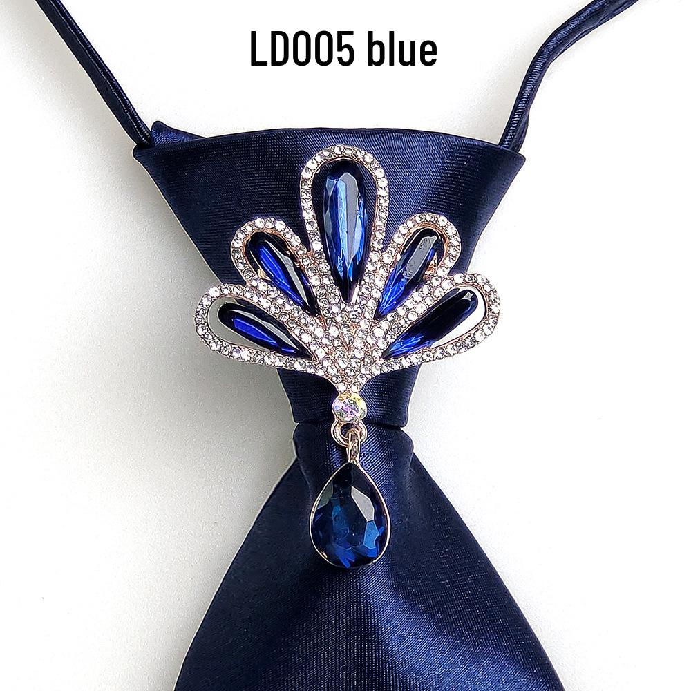 Japanese Style Women's Rhinestone Bow Tie Collar for Shirts