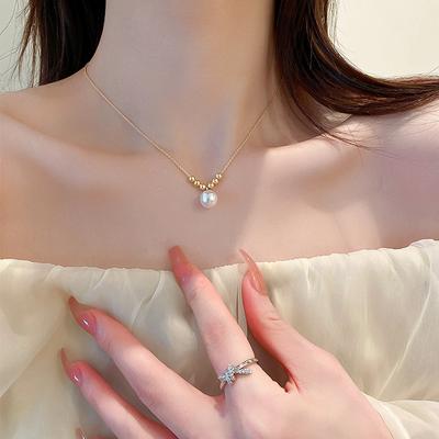 Elegant Delicate Pearl Pendant Clavicle Necklace For Women Unique Design  Girl Jewelry Everyday Birthday Party Gift