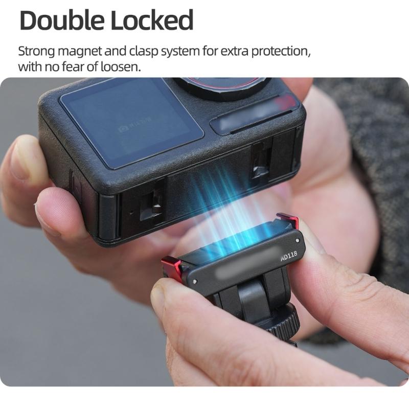 Quick Detach Magnetic Mount for Action 6/5Pro/4/3 Cameras Cold Shoe 1/4 Tripod Screw Hole Full 180Degree Tilt Adjustment