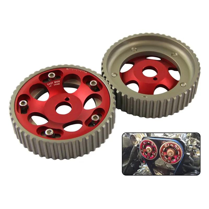 2pcs Cam Gears Timing Gear Pulley Kit Aluminum Adjustable Engine Pulley Sprocket Timing Cam Gear For Toyota Supra 1JZ 2JZ DOHC