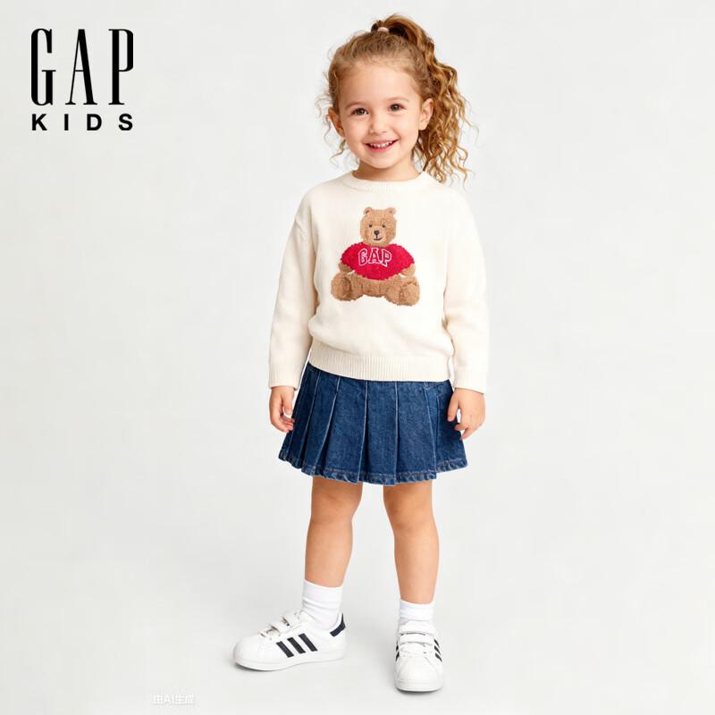 Gap Kids  Playful Textured Cotton Crew Neck Sweater 110/60
