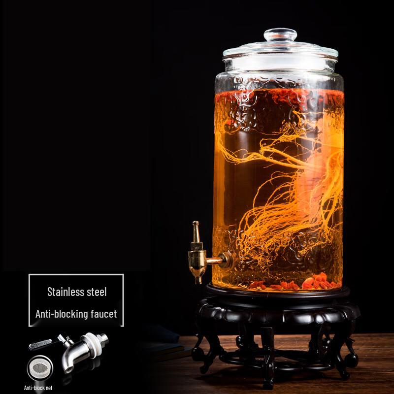 Flower Poem Glass Fermentation Jar with Faucet