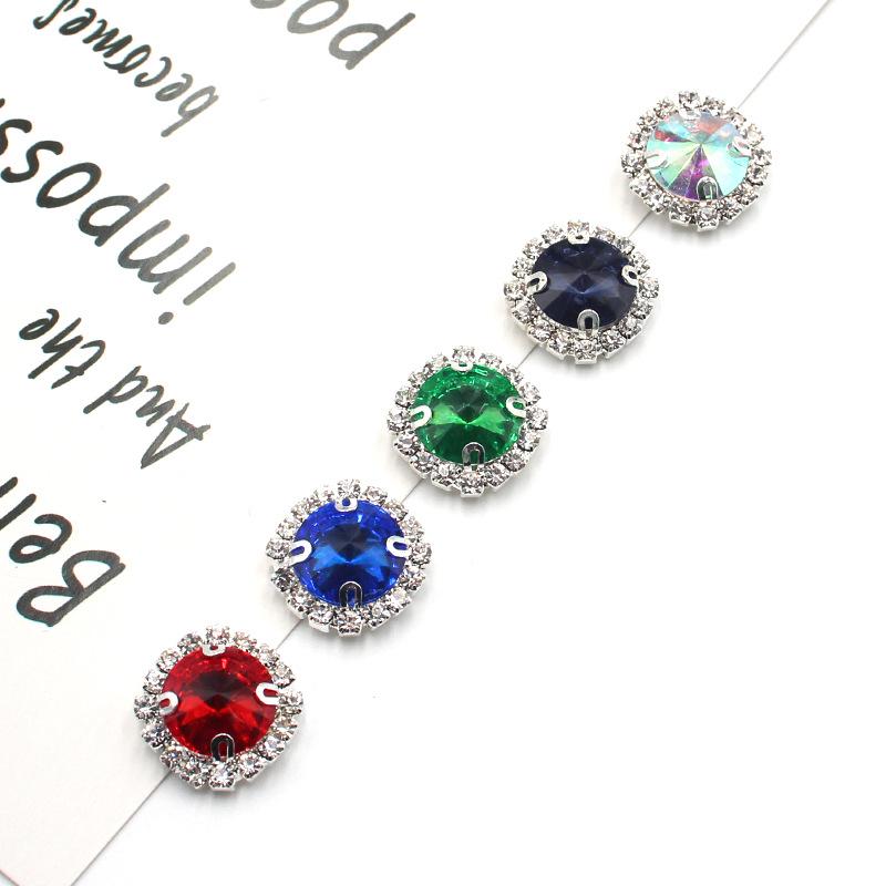 16mm Round Rhinestone Metal and Acrylic Flatback Clips for Jewelry, Clothing, and DIY Embellishments