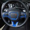 4Pcs Blue Car Steering Wheel Cover Trim Frame Fit for 2015- Dodge Challenger