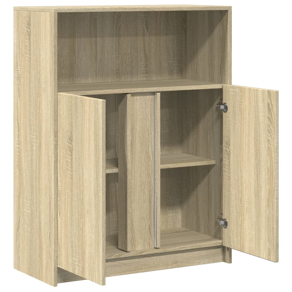 LED Sideboard In Sonoma Oak Finish 77 X 34 X 100 Cm Particleboard