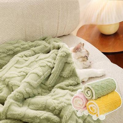 Pet Blanket for Cats & Dogs - Thick Flannel Sleeping Mat Warm Kennel Pad & Cozy Bed Cover for Puppies Kittens