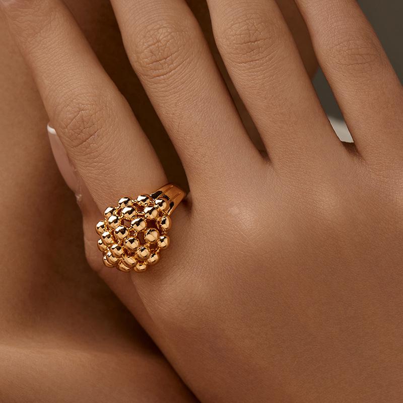 18K Gold Plated Heavy Metal Unisex Ring with High Texture - Eco-Friendly European & American Style