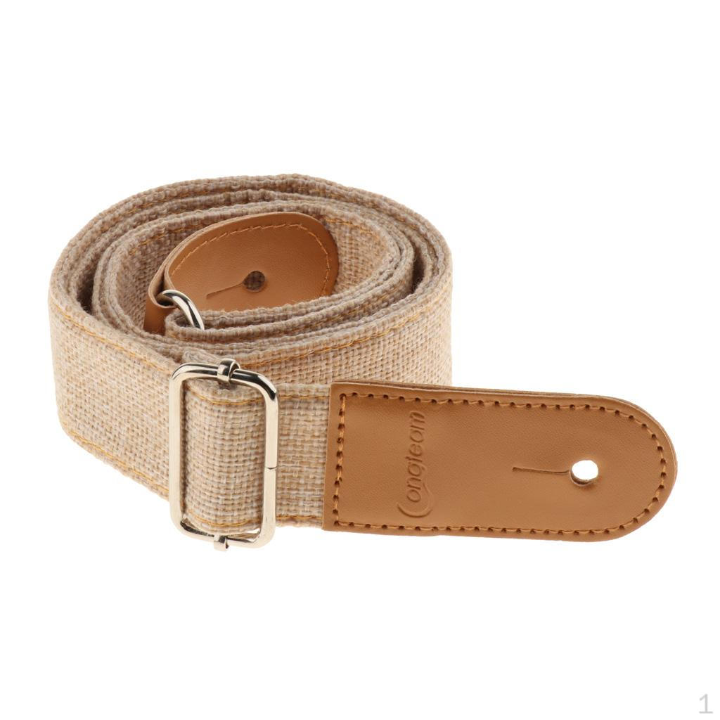 1x Ukulele Strap Belt with PU Leather Ends for Acoustic Electric Guitar