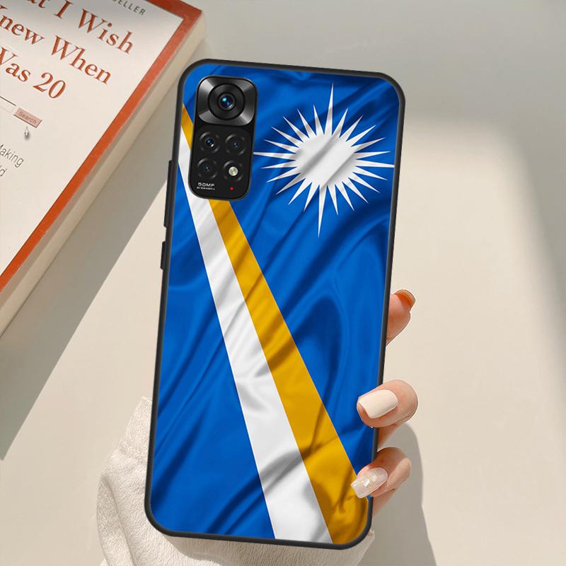 Marshall Islands Flag Case For Xiaomi Redmi Note 11 Pro 8 9 11S 10S 9S Note 10 Pro Cover For Redmi 10 10C 9A 9C