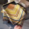 71Cm small square scarf imitation silk scarf headscarf plant petal printing neck protection scarf professional versatile scarf scarf scarf