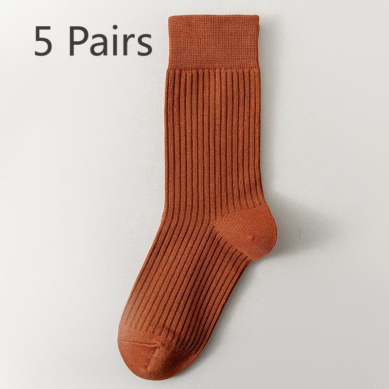

5 пар носков из чистого хлопка с антибактериальным эффектом и против запаха до середины голени для женщин послеродового периода на осень и зиму 5 Pairs