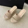 Fashion Fashion Platform Ladies Wedges Slippers Shoes Round Toe Footwear Thick Soled Women Wedges Slippers Shoes Female Slides Sandals