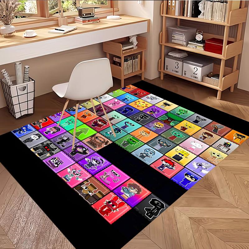 Sprunki Game Print Rug, Washable Floor Carpet, For Entryway Dorm Laundry Room Office Study, Home Decor Birthday Christmas Gift