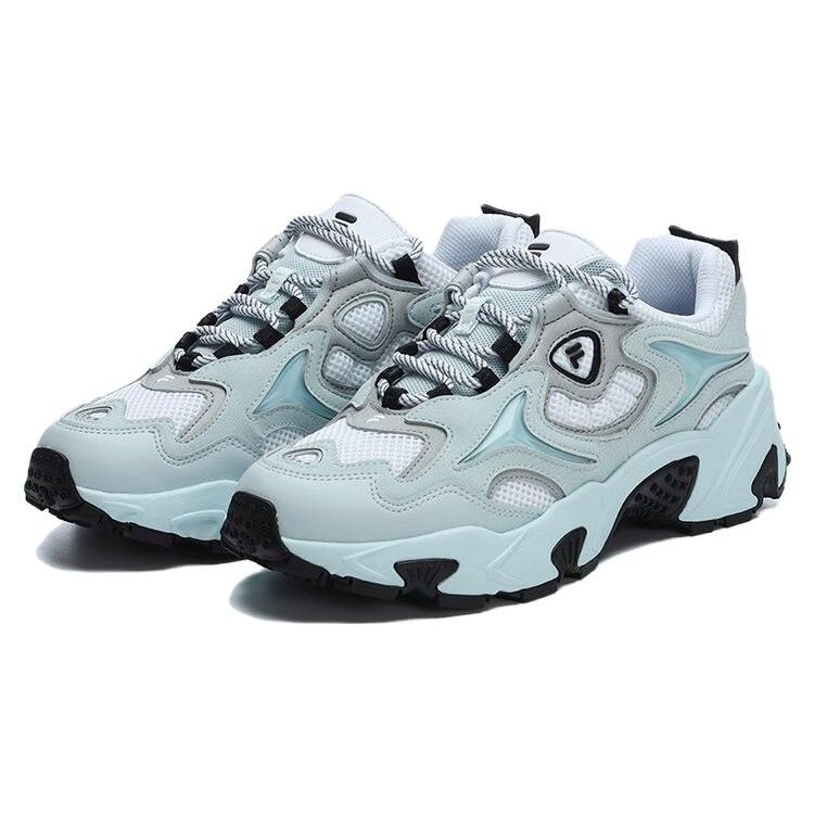 FILA Fusion Ancerus Plus One-Eyed Shoes TPU Fabric Synthetic Leather Sports Comfort Low-Top Dad Shoes Women sneaker Ice-Gray T12W321601FWI
