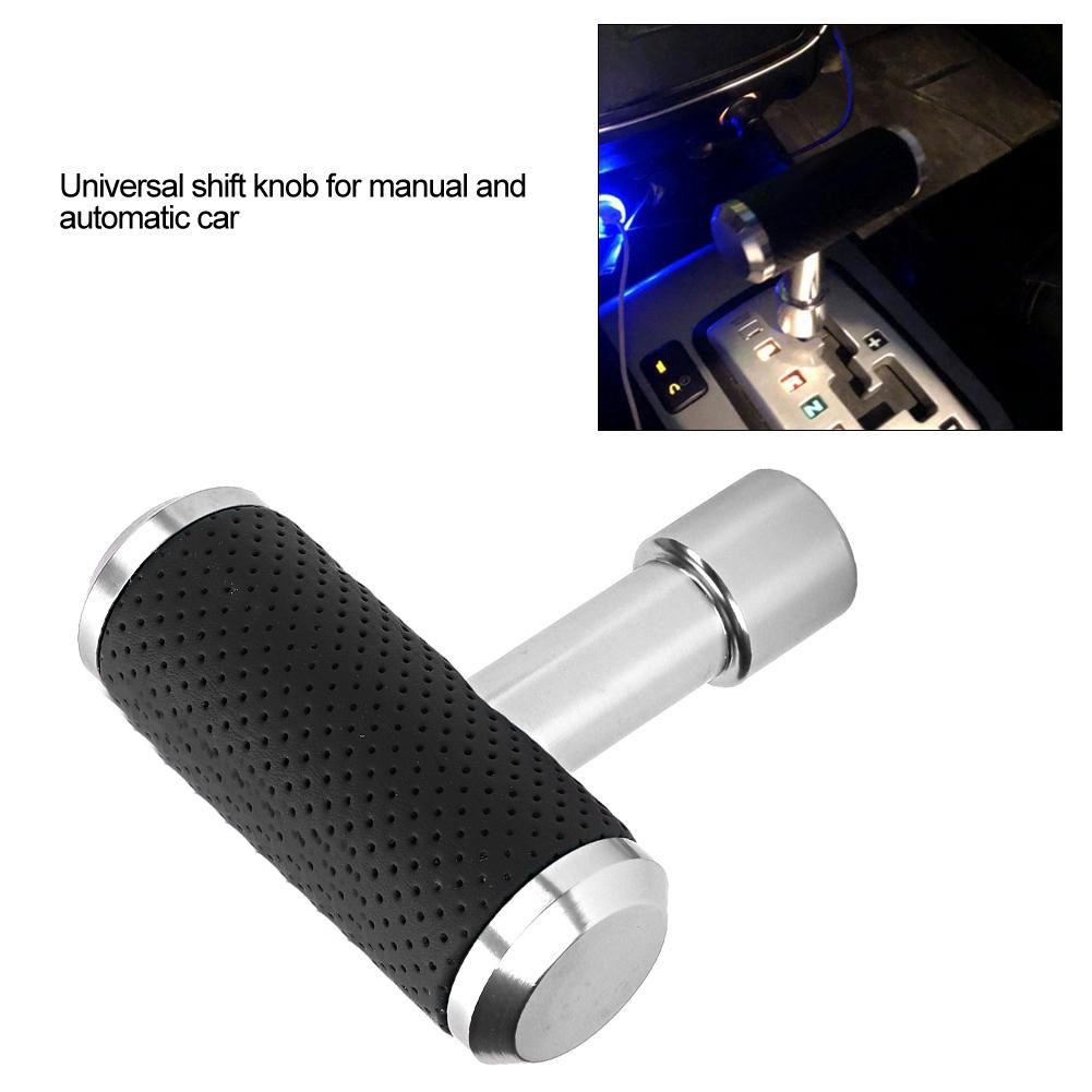 Car Shift Gear Knob T Shaped Universal Manual Automatic Gear Shifter Knob (Silver)