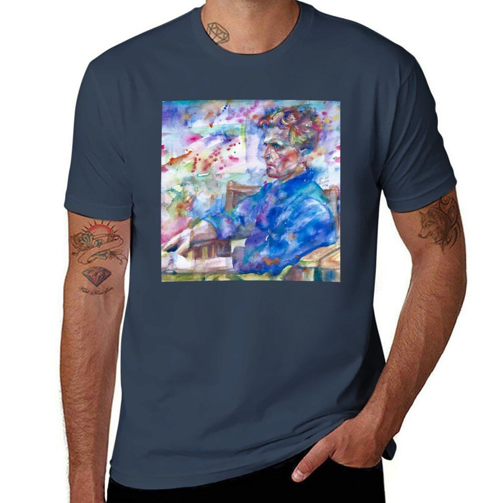 LUDWIG WITTGENSTEIN watercolor portrait 10 TShirt UV Protection Outdoor Tee Shirt S