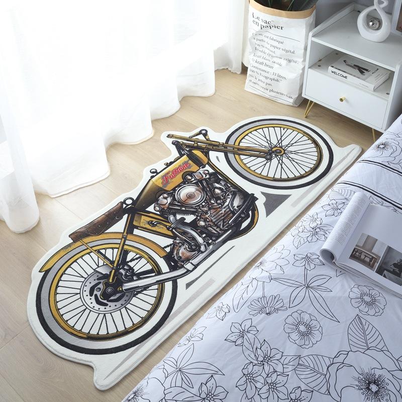 Cashmere Special-Shaped Carpet Home Creative Decoration Living Room Bedroom Bed Blanket Trend Motorcycle Floor Mat