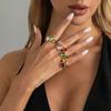 IngeSight.Z Y2K Bohemia 8 Pcs Creative Colorful Acrylic Rhinestone Open Rings Sets Women Fashion Couple Jewelry Accessories New